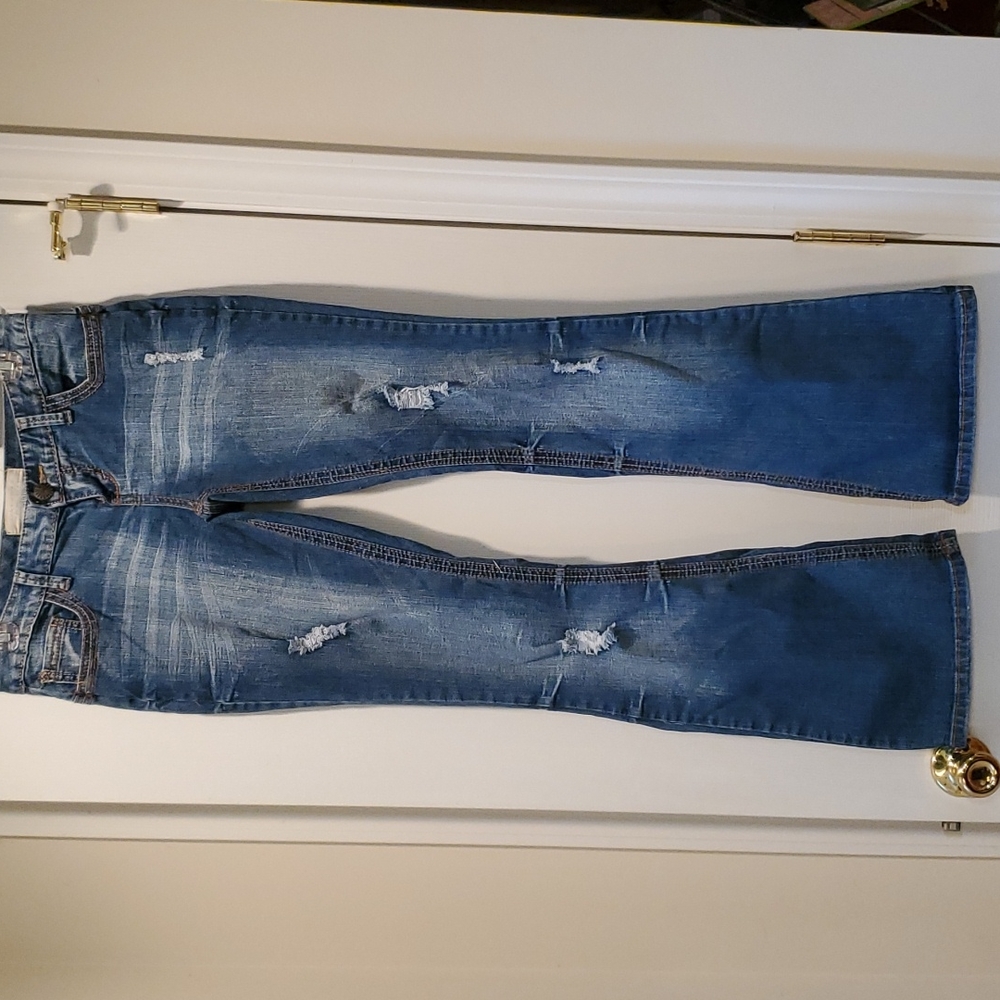 Maurices distressed flare leg jeans